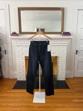 MODERN AMERICAN High-Rise Straight Leg Women's Jeans - Blue Black Vintage